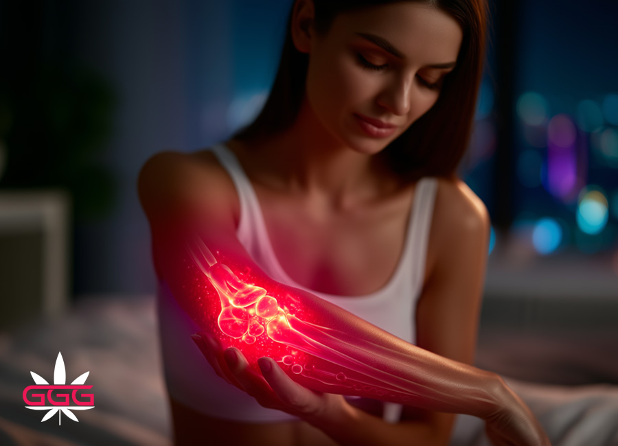 CBD analgesic gel applied to joint for targeted support and localized relief