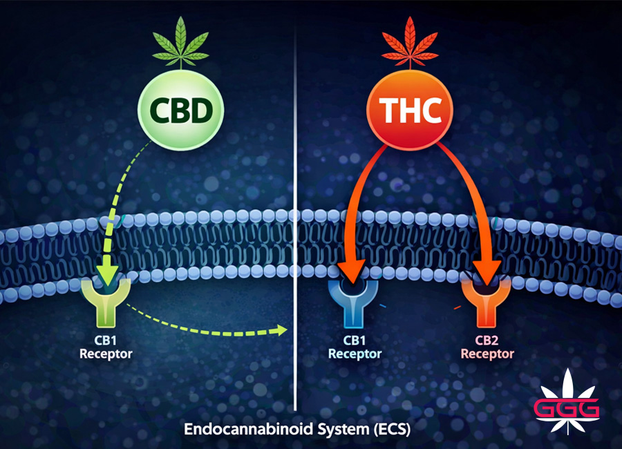 How CBD and THC interact differently with the endocannabinoid system