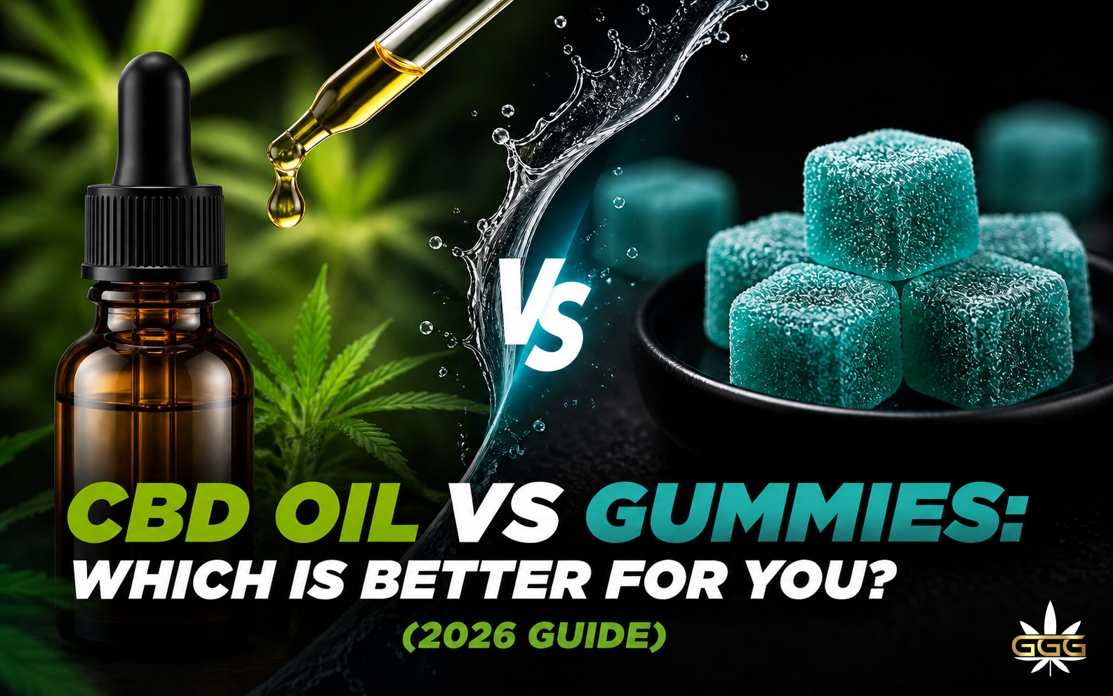 CBD oil vs gummies comparison image