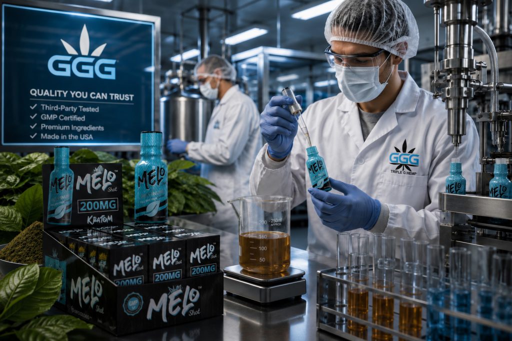 Premium kratom quality testing and formulation process
